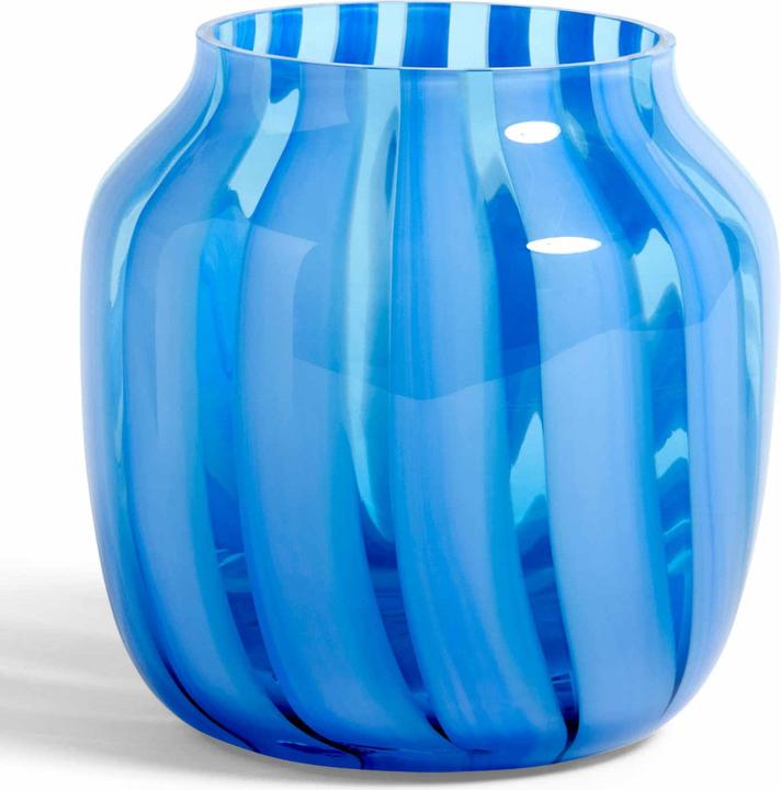 HAY Vase JUICE Hellblau gestreift (1 x, 22 x 22 x 22 cm, 1283086.80 l)