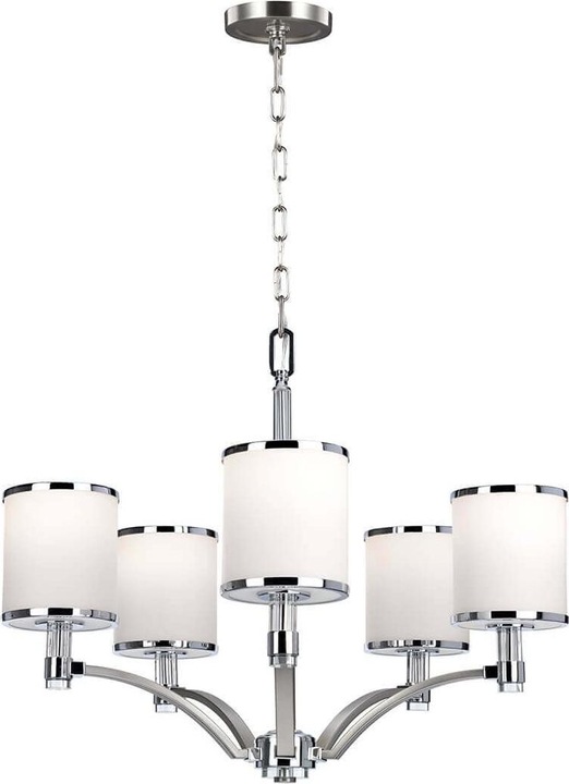 Elstead Lighting Prospect Park Kronleuchter E27 5-fach Satin Nickel, Chrom (64.20 cm)