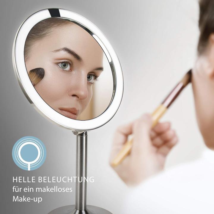 Produktbild Homedics Twist Make-up-Spiegel Freistehend Rund Edelstahl (16 x 16 x 37 cm)