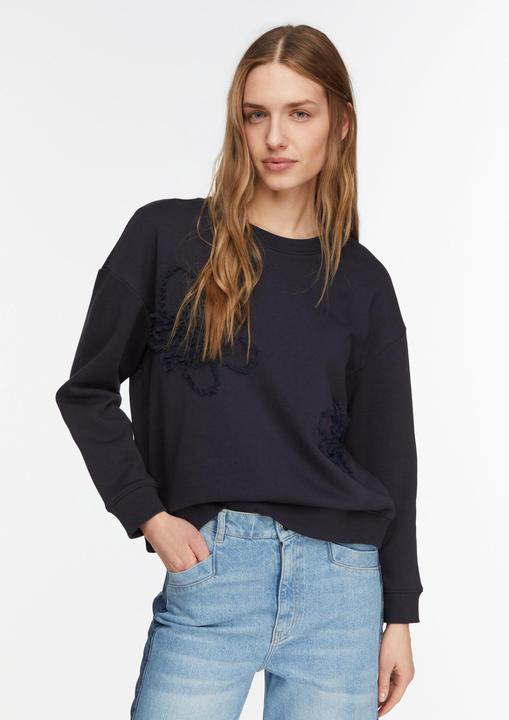 Produktbild Comma Sweatshirt Besticktes Sweatshirt mit geknitterten Blumenapplikationen (42)