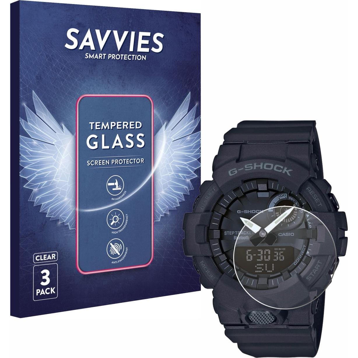Thumbnail - Savvies Panzerglas Hartglas Displayschutz, Smartwatch Schutzfolie, Transparent