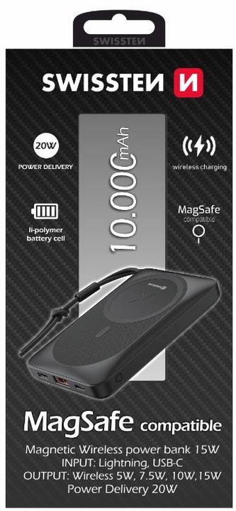 Produktbild Swissten Power Bank (10000 mAh, 20 W, 37 Wh)