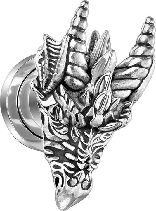 Immagine prodotto Star Piercing Spina di carne d'argento Testa di drago (senza ottone, Acciaio chirurgico 316L)
