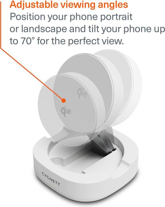 Produktbild Cygnett Chargebase Qi2.0 Single Wireless Charger - White (15 W)