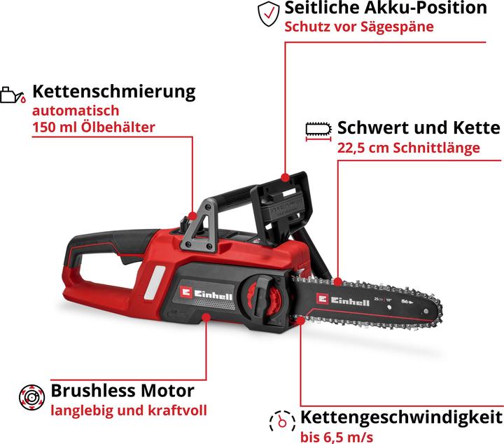 Actual product image Einhell Motosega Senza Filo (Battery chain saw)