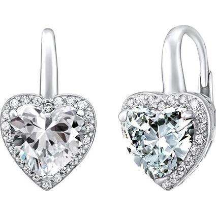 Silvego, Ohrringe, Silver heart earrings with zircon LPS0629EW