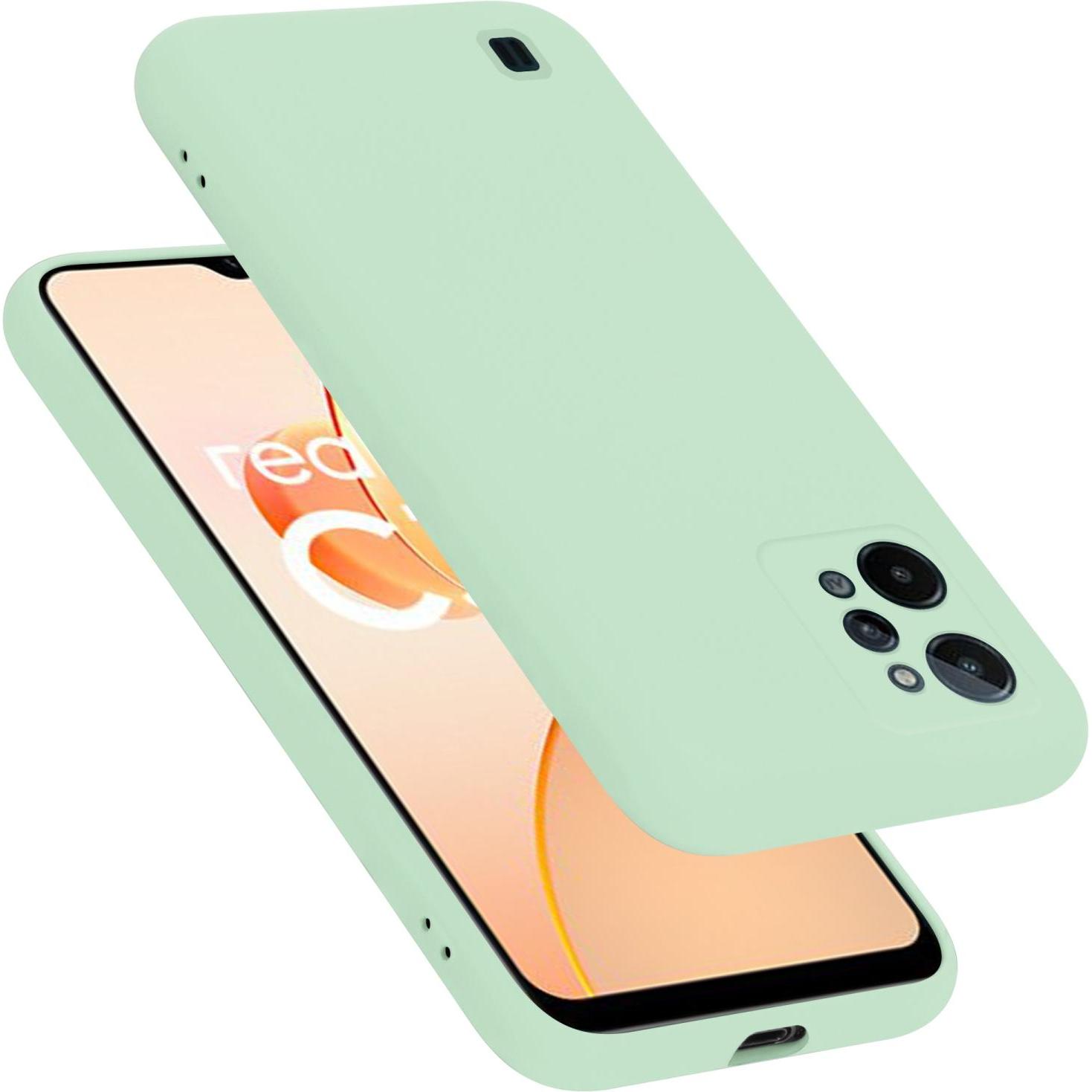 Cadorabo TPU Liquid Silicone Case Hülle für Realme C31 (Realme C31), Smartphone Hülle, Grün