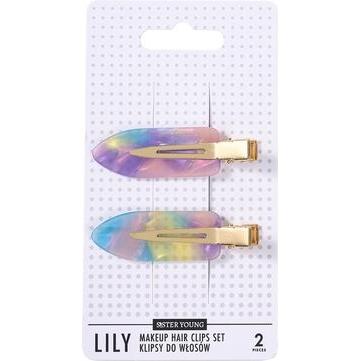 Lilly and Sid, Mollette + clip per capelli, Lily Hair Clips For Makeup Pink Purple 2 Pieces (2 pz.)