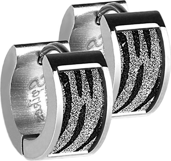 Immagine prodotto Star Piercing Orecchini ad aletta in argento con glitter e motivo zebrato (senza ottone, Acciaio chirurgico 316L)