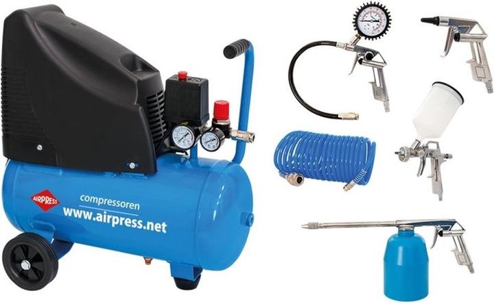 Airpress HLO 215-25 | Compressor | met 6-delige set | 215 l/min | 24 liter - 48140 (24 l, 8 bar)