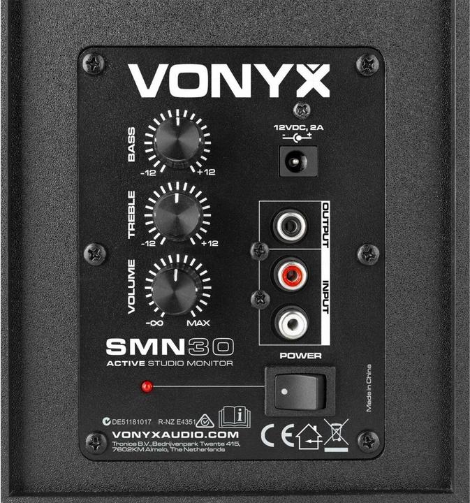 Actual product image Vonyx Studio Monitors SMN30B Pair Black (Active, Pair, 1x 60 W)