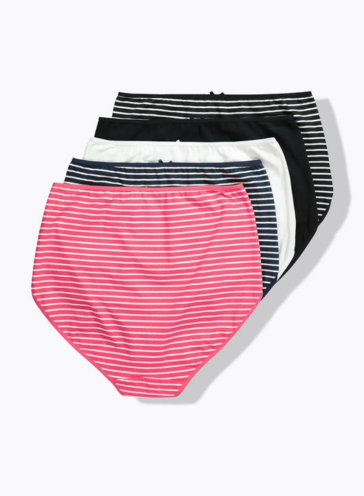 Produktbild Ulla Popken Maxislips, 5er-Pack, Ringel / einfarbig, High Waist (42, 44)