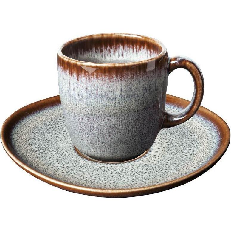 Like. by Villeroy & Boch, Tasse, Lave Kaffeetasse mit Untertasse (190 ml, 2 x)