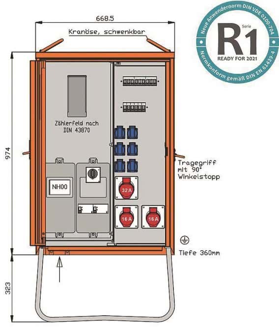 Actual product image Walther Werke Connection cabinet WAV0131R1 44kVA Metering board RCD type B and RCD type A 9