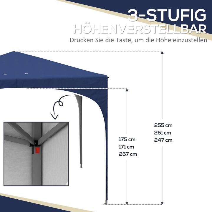 Actual product image Outsunny Pavilion with carrying bag and water drainage holes (295 cm, 295 cm)