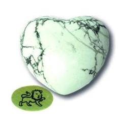 Jojo, Stöpsel, Howlith weiss Löwe,Edelsteinherz.R200-06