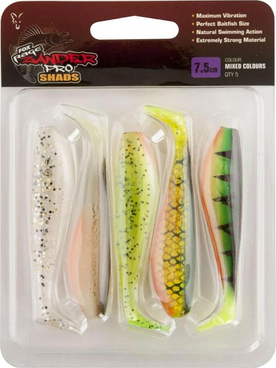 Actual product image Fox Rage Zander Pro Shad Mixed Colours (7.50 cm)