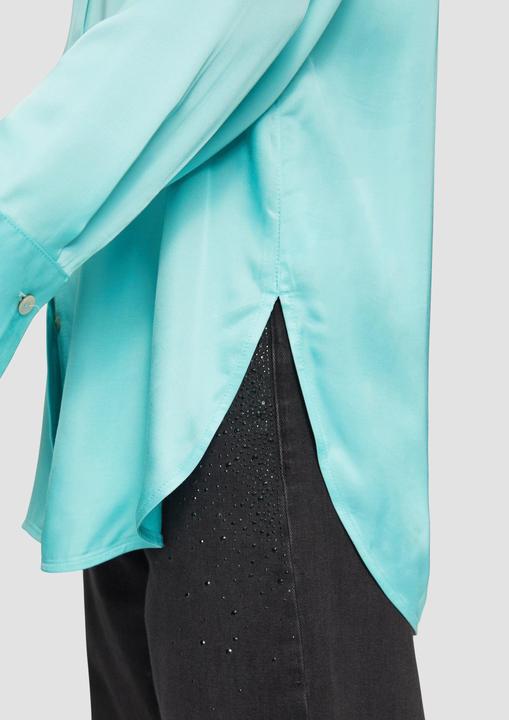 Immagine prodotto s.Oliver Bluse Longbluse aus Viskosesatin mit Perlmuttknöpfen (36)