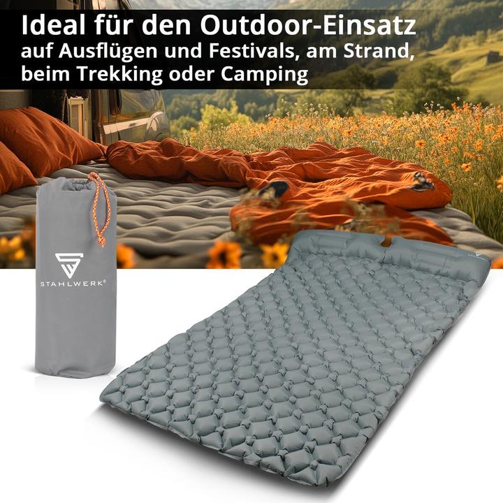 Actual product image Stahlwerk Air mattress LM-120 ST 190 x 120 cm Inflatable camping mattress
