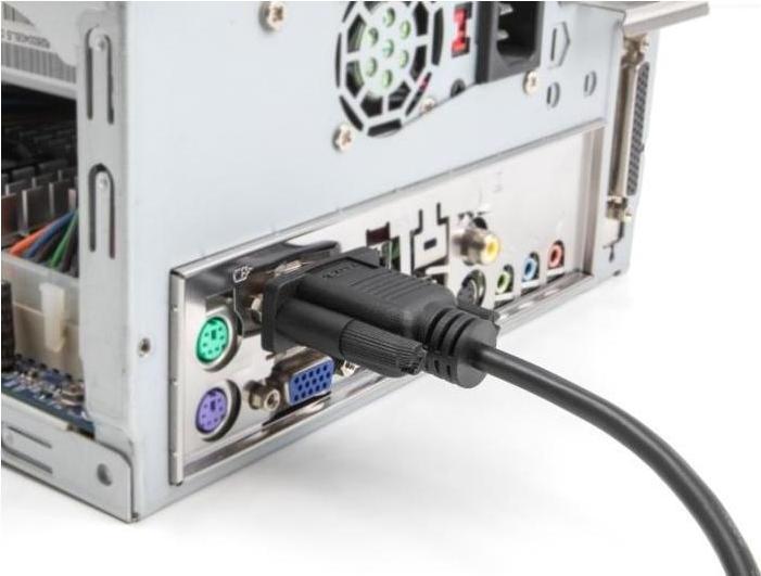 Productafbeelding Delock Seriële kabel RS-232 D-Sub9 stekker naar contactdoos met smal (0.50 m)
