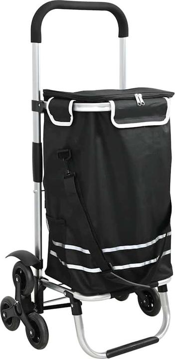 Produktbild VidaXL Einkaufstrolley mit Treppensteiger Schwarz 40 L