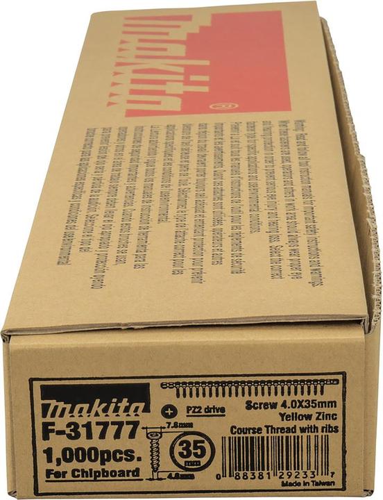 Actual product image Makita Drywall Screwdriver Chip 4,0x35mm (1000 Screws per piece)