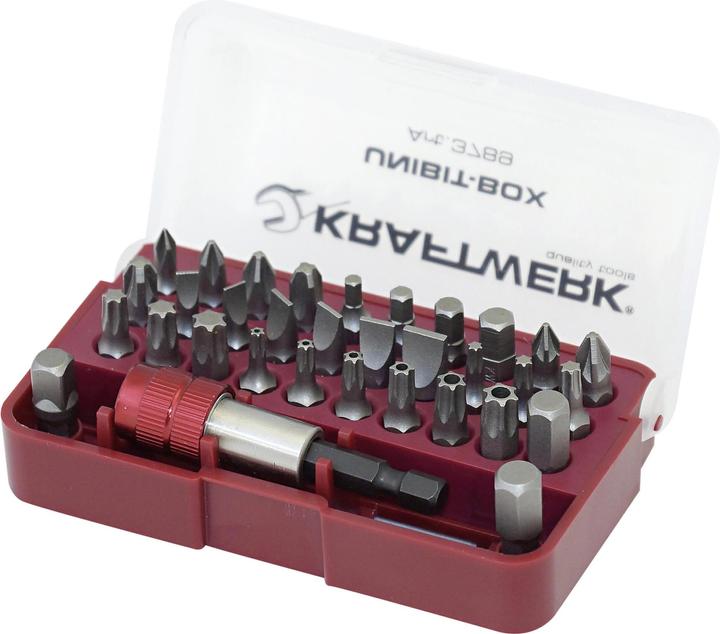 Kraftwerk 33-p. 1/4" UNIBIT box/q.r. holder (Allen screw, Cross Pozidriv PZ)