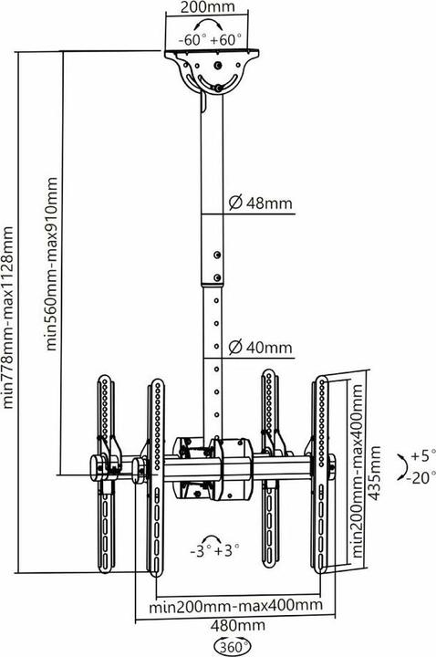 Actual product image Neomounts Ceiling mount (Ceiling, 60")