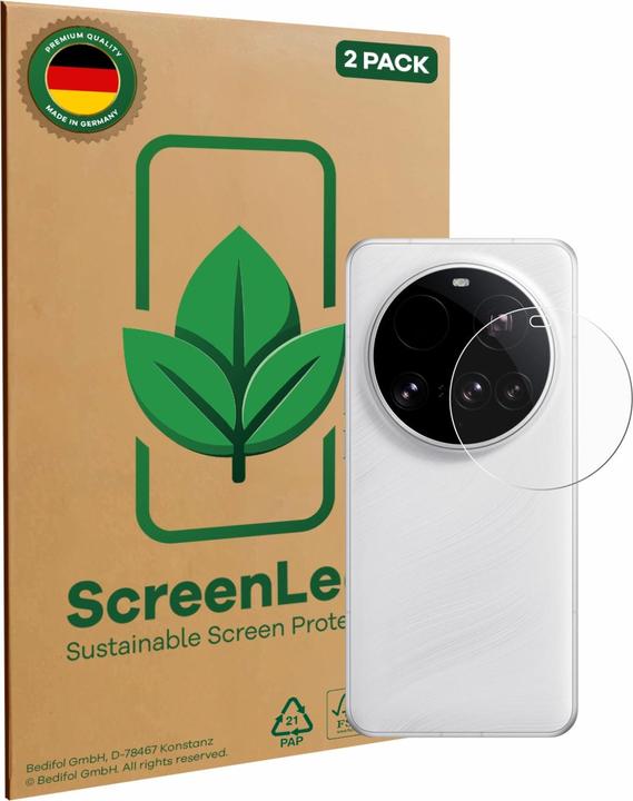 Immagine prodotto ScreenLeaf Pellicola protettiva, Proteggi Schermo Sostenibili, Clear, Antigraffio (2 Pezzo/i, Xiaomi 15 Ultra)