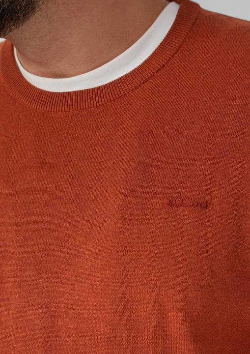 Produktbild s.Oliver Strickpullover Baumwollpullover mit Logo-Stickerei (4XL)