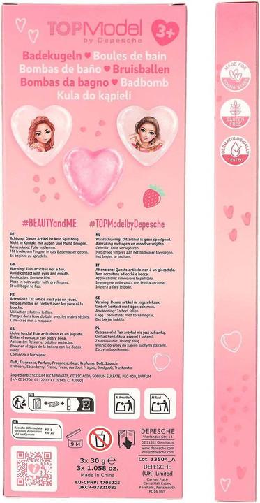 Actual product image Top Model Topmodel - TOPModel Printed Bathfizzers BEAUTY and ME - White, Pink - 30g each (Bath bombs, Bath pearls, 30 g)