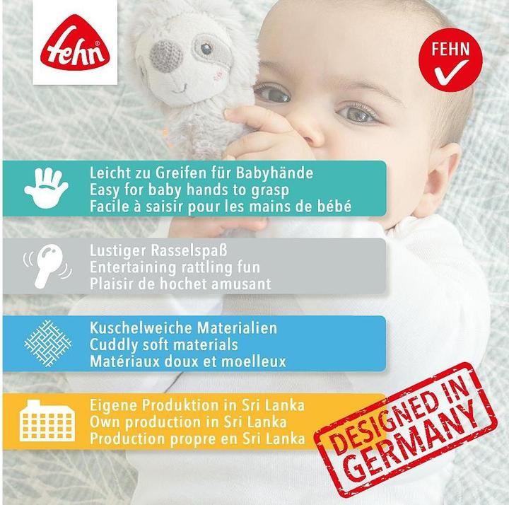 Productafbeelding Fehn Ring-Greifling Faultier, Material: Polyester, Plüsch