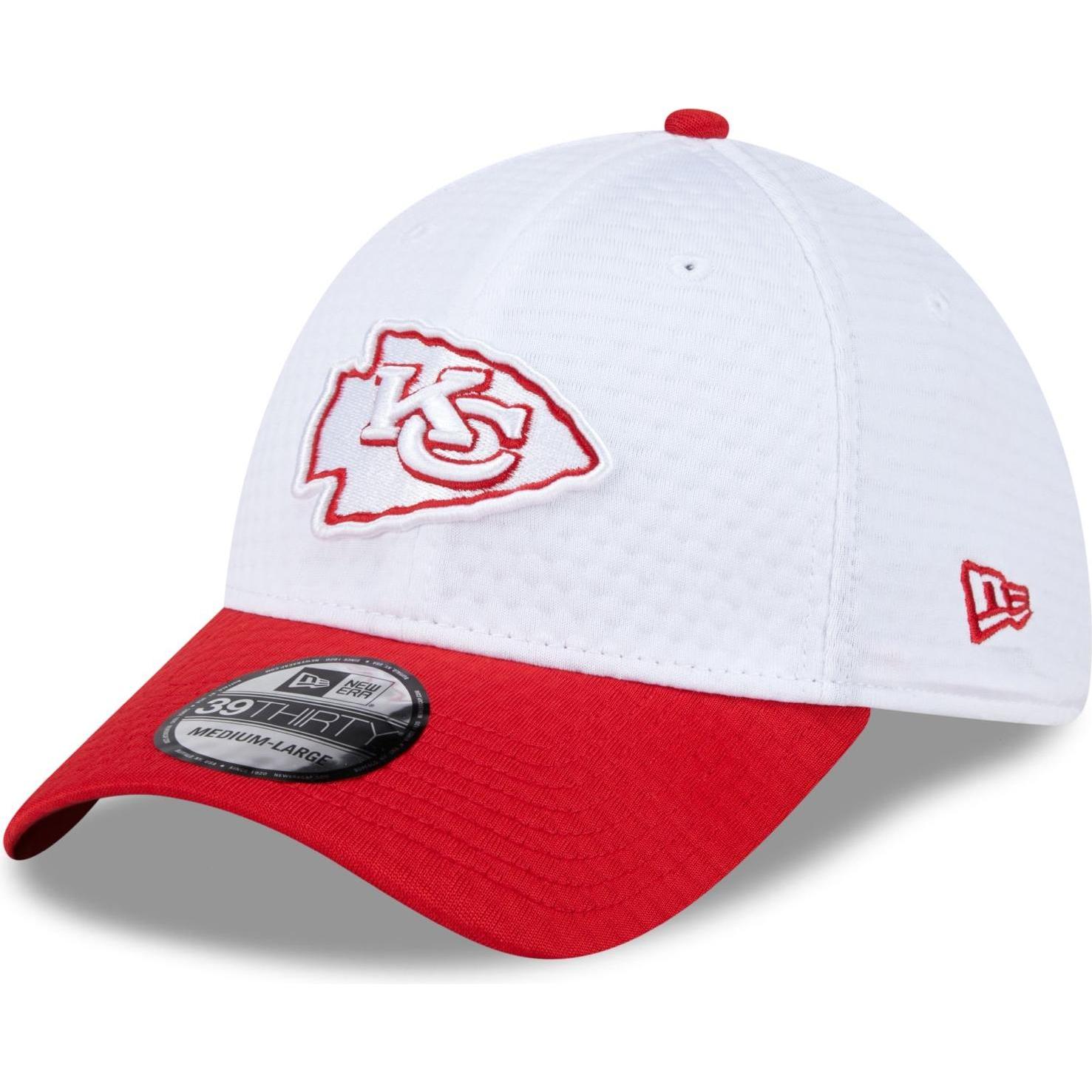 New Era, Herren, Cap, 39Thirty Cap - TRAINING 2024 Kansas City Chiefs - L/, Weiss, (L)