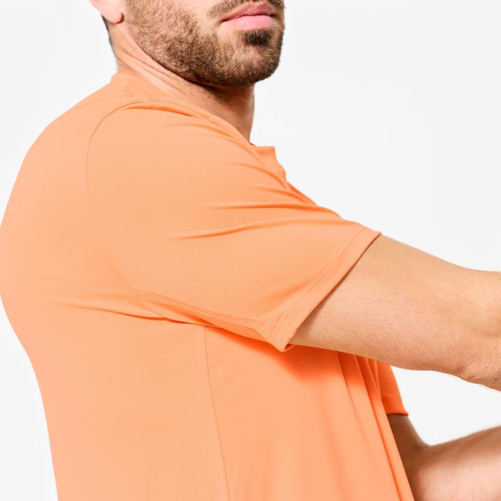 Immagine prodotto Domyos Men's Short-Sleeved Crew Neck Breathable Fitness T-Shirt - Orange (L)