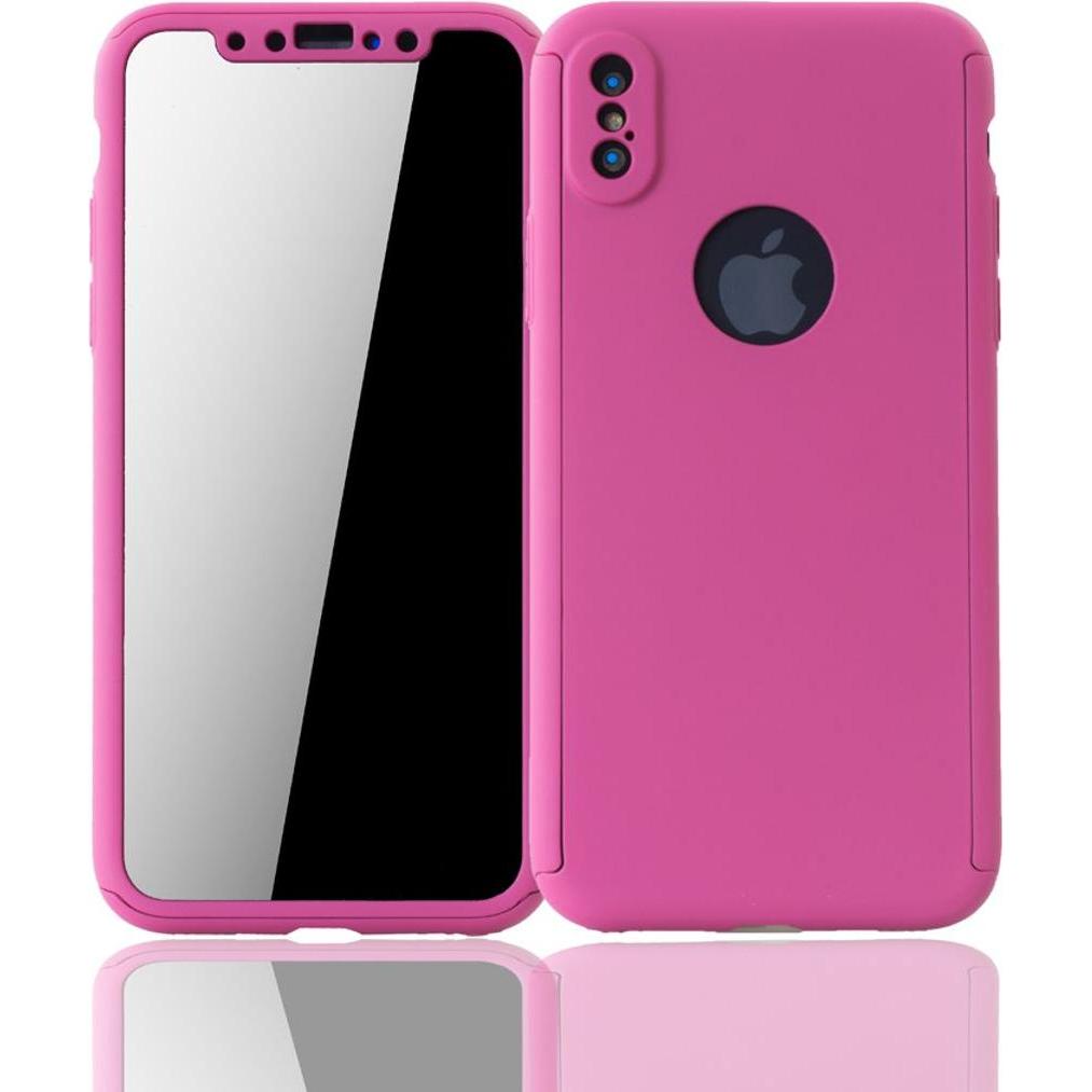 Thumbnail - König Design Hülle Handy Schutz für Apple iPhone XS Full Case Cover Displayschutz Bumper Pink (Apple iPhone XS), Smartph...