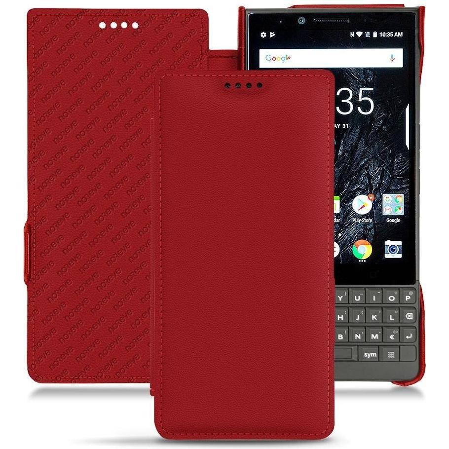 Noreve Lederschutzhülle horizontal (Blackberry KEY2), Smartphone Hülle, Rot