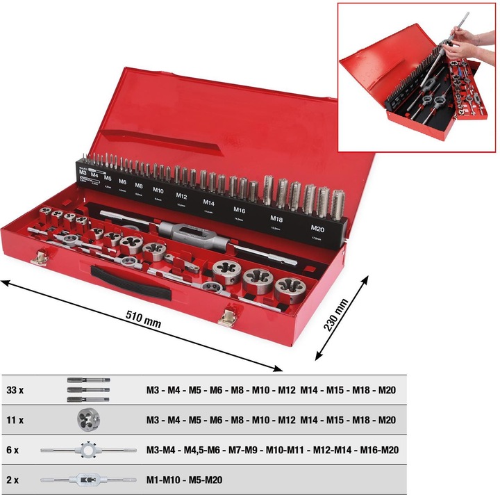 Produktbild KS Tools HSS CO Gewindeschneidwerkzeug-Satz