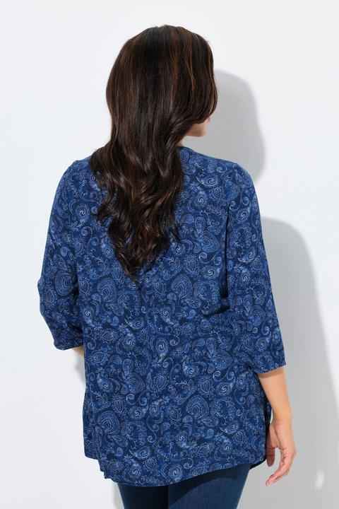 Actual product image Ulla Popken Smocked Paisley Blouse (62)