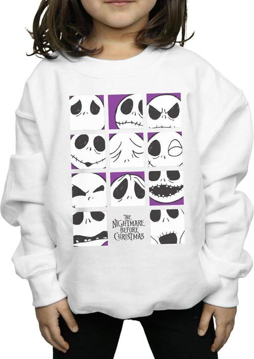 Actual product image Disney Girls Nightmare Before Christmas Many Faces Of Jack Squares Sweatshirt (152, 158)