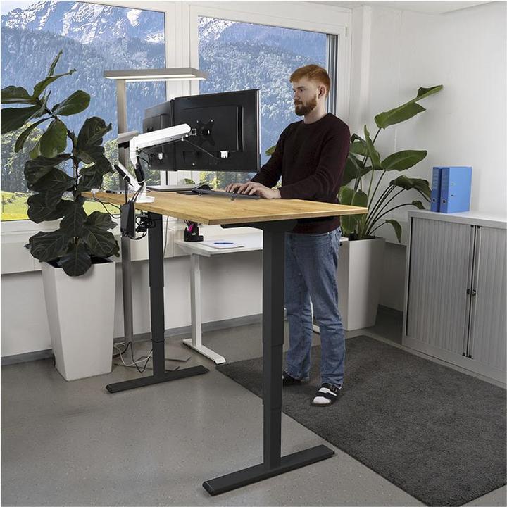 Image du produit Contini höhenverstellbarer Bürotisch 1.4x0.8m Eiche / Gestell schwarz