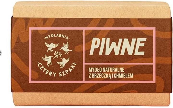 Mydlarnia Cztery Szpaki Mydło piwne w kostce z Brzeczką i Chmielem 110g (Hartseife)