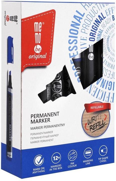 Actual product image Memobe Blauer Permanentmarker (12 Stück) (12x)
