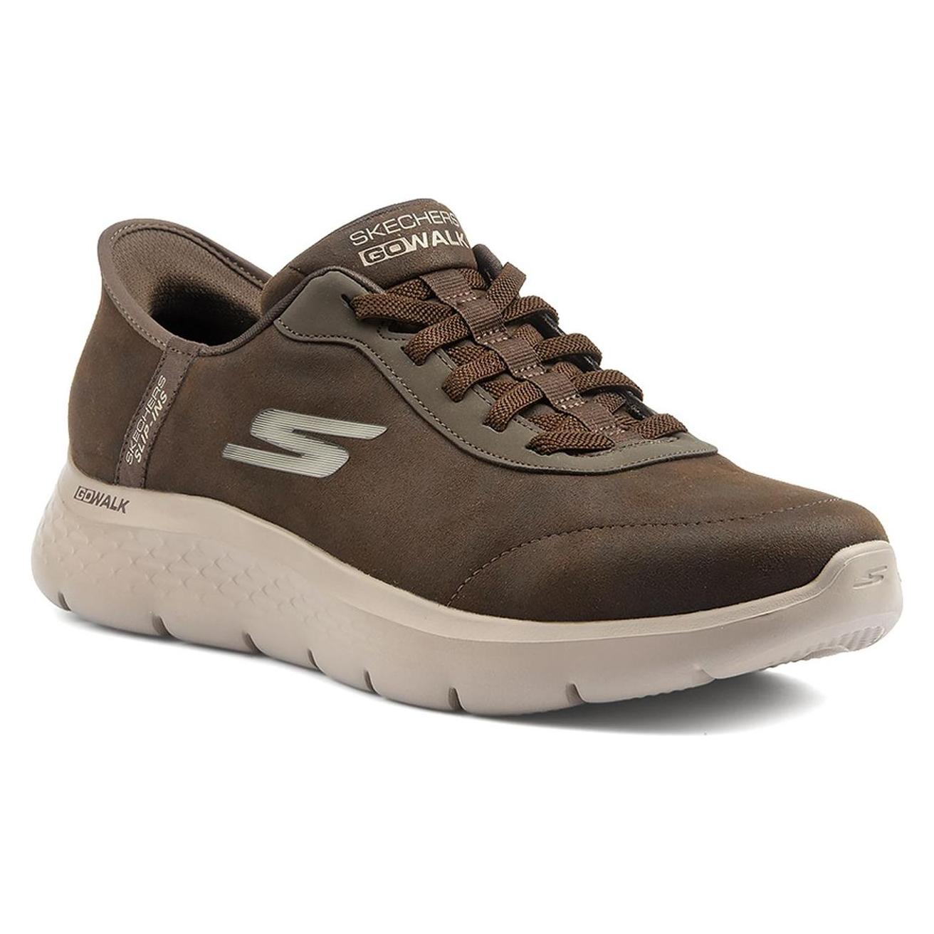 Skechers, Mannen, Sneakers, Go Walk Flex - Smooth Motion - Lifestyle Schuhe - Herren, Bruin, (43)
