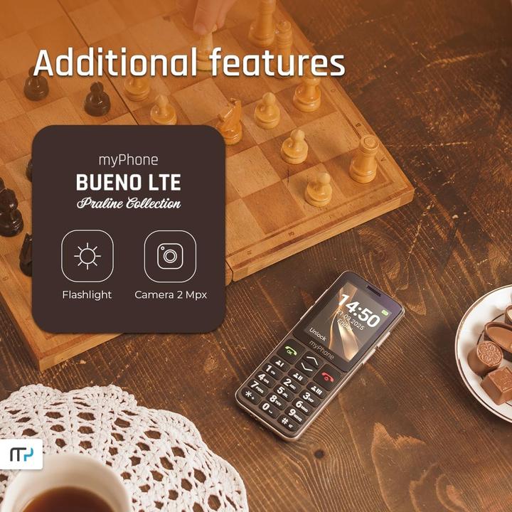Productafbeelding Myphone Bueno LTE Praline Collection 4G 2000 mAh IPS 28 toetstelefoon 240x320px SOSknop dockstation (2.80")