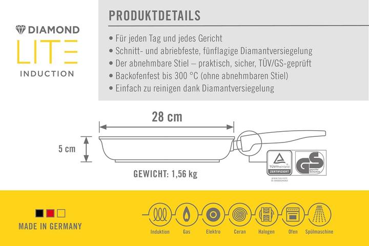 Produktbild Woll 1528DPI Pfanne Allzweckpfanne Rund (28 cm, Bratpfanne, Aluminiumguss)