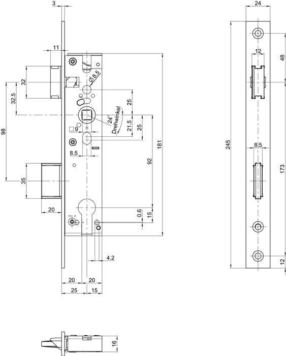 Actual product image BKS Rohrrahmen-Einsteckschloss B 1314