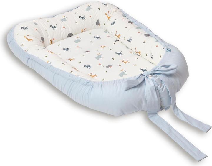 Actual product image Funnababy Baby Nest - Zoo - Blue - 60 X 75 Cm