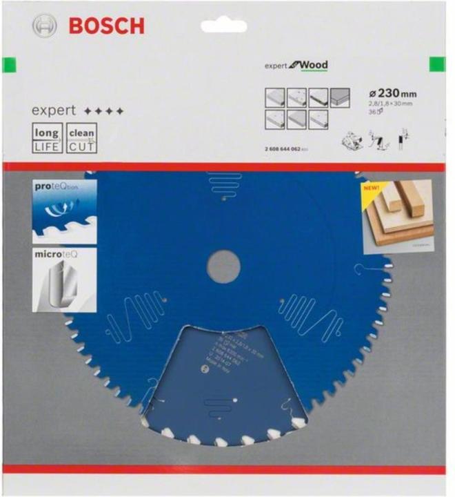 Produktbild Bosch Professional Zubehör Kreissägeblatt Expert for Wood, 230 x 30 x 2,8 mm, 36