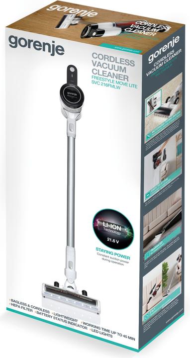 Image du produit Gorenje Petit électroménager ASPIRATEUR MANUEL A ACCESSOIRES 21,6V (SVC216FMLW)