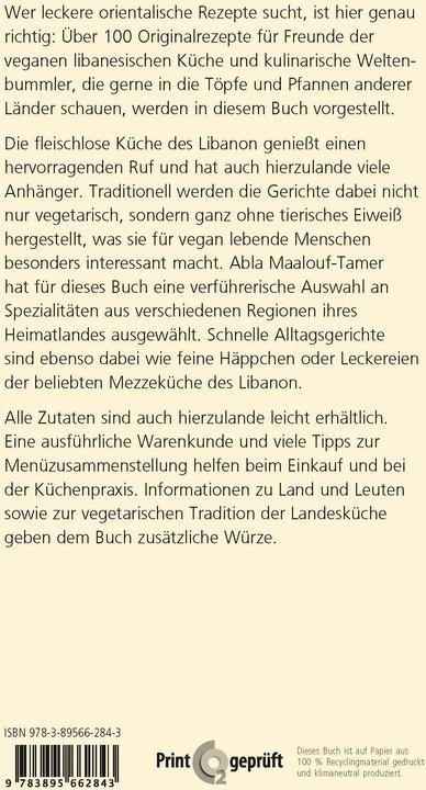 Produktbild Vegane Köstlichkeiten - libanesisch (Deutsch, Abla Maalouf-Tamer, 2014)